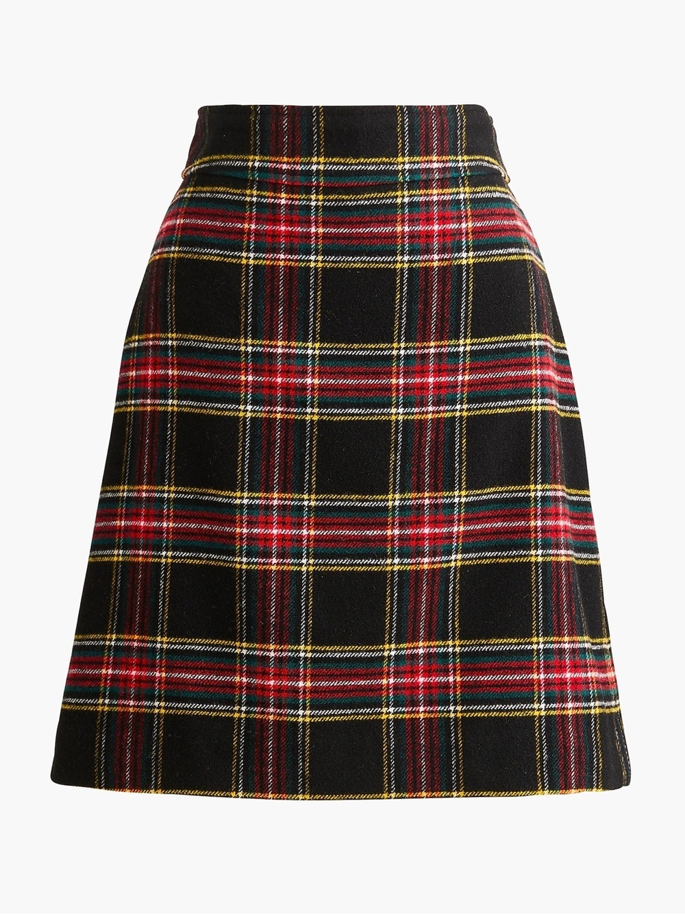 J Crew Plaid wool-blend A-line mini skirt size 8